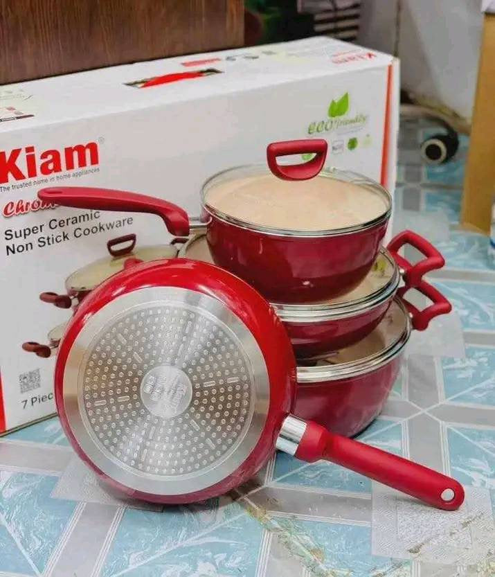 Kiam 7 Piece Ceramic Coating Granite Non Stick Cookware Set (Induction Bottom)
