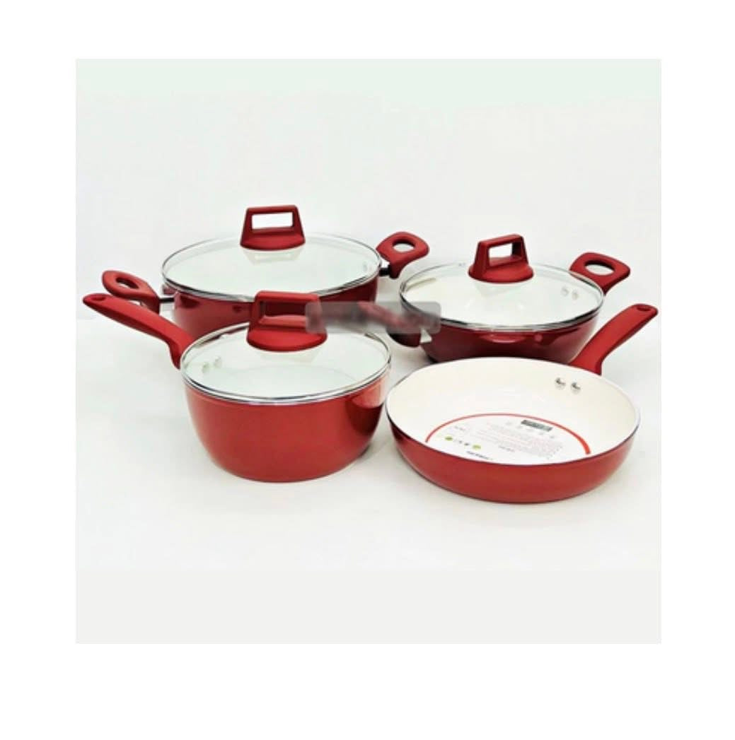 Kiam 7 Piece Ceramic Coating Granite Non Stick Cookware Set (Induction Bottom)