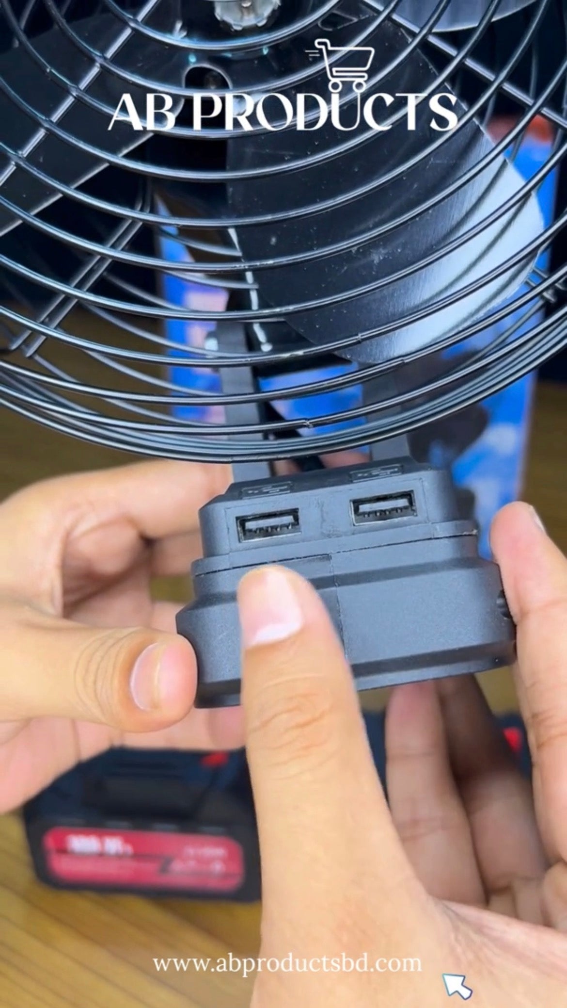 Disnie 21V Rechargeable Fan Double Battery With USB Port