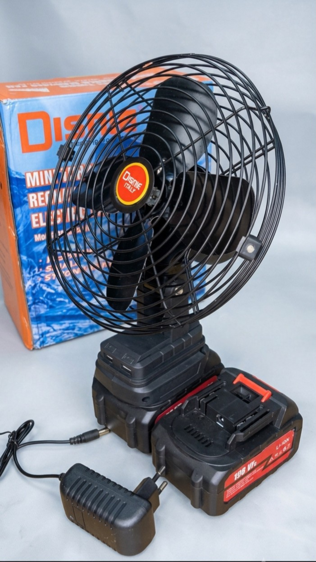 Disnie 21V Rechargeable Fan Double Battery With USB Port